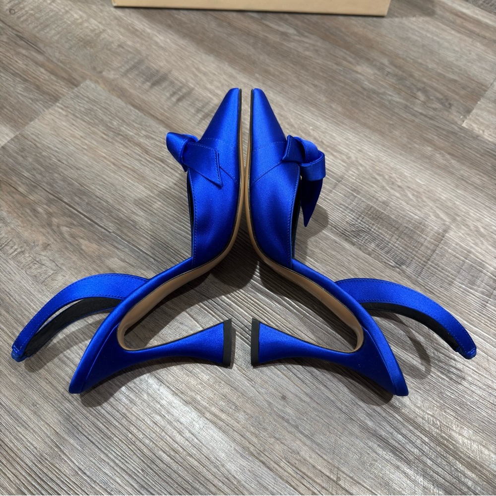 Alexandre Birman Clarita Satin Slip Slingback in Electric Blue - Picture 7 of 14